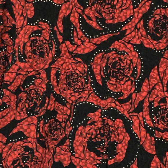 JM Collection Jacket Women M Red Black Cardigan Sparkling Rose Layered Look Top - Picture 4 of 11